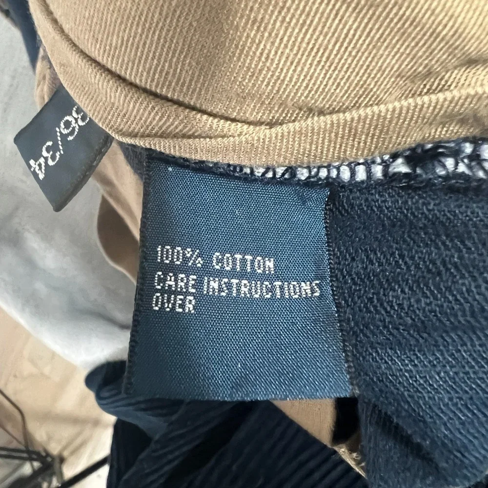 Polo Ralph Laure Preston Corduroy Pants Mens 36x34 Navy Blue Straight Chino